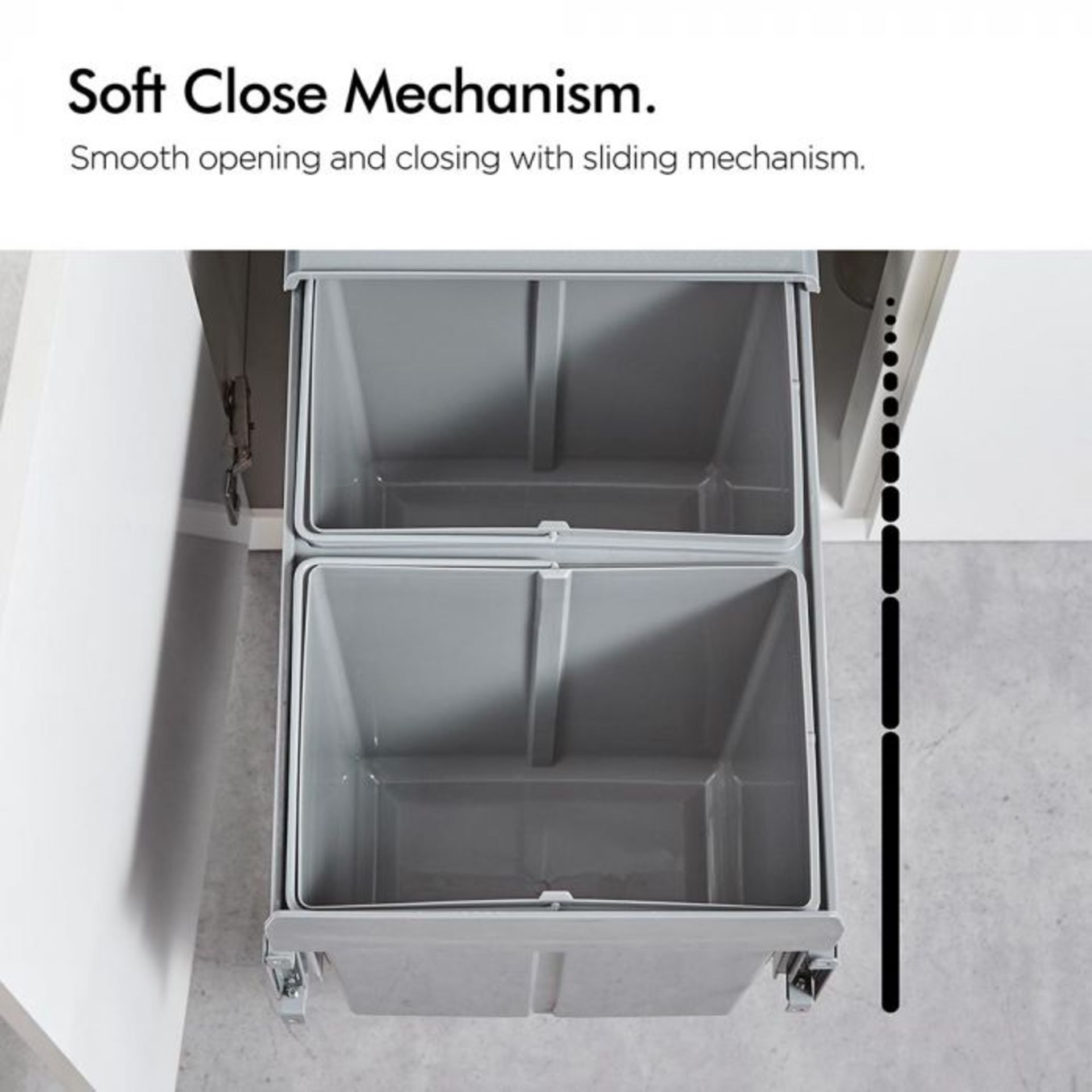 (S73) 40L Pull-Out Cupboard Bin Save valuable floorspace in your kitchen and keep an unsightly... - Image 4 of 5