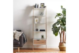 (S20) White & Oak Bookcase Charming light oak-effect accents add to the appeal 5-tier shelving ...