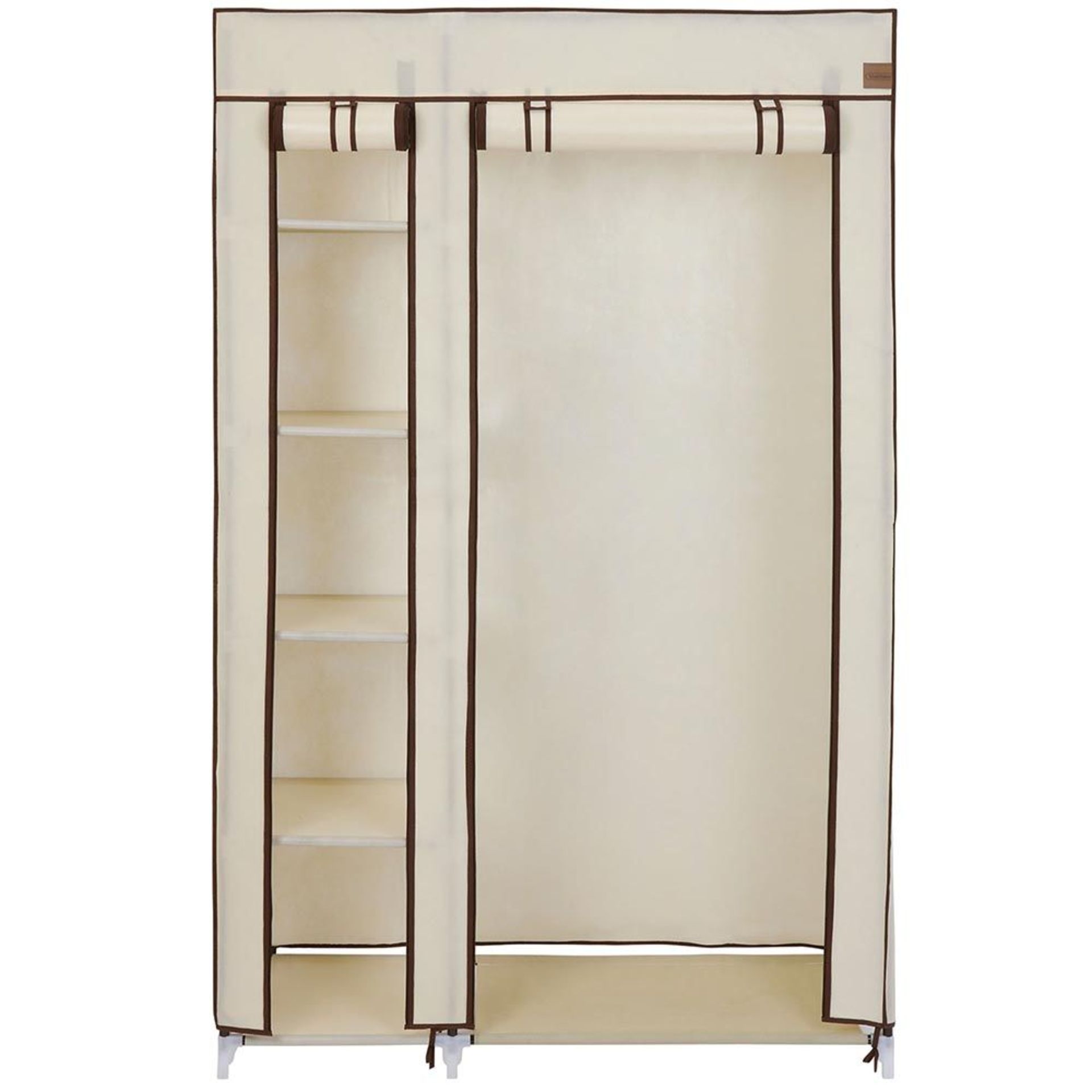 (KG12) Beige Canvas Effect Wardrobe. Practical, durable and stylish, this premium quality canva... - Image 4 of 4