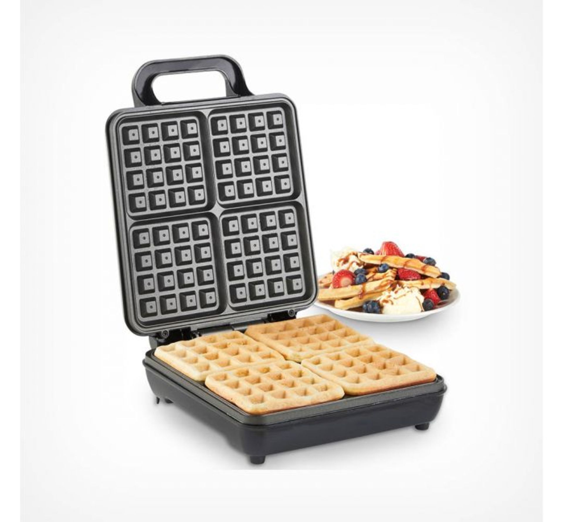 (D8) Quad Waffle Maker Easy to clean non-stick plates make cleaning up easy – as well as all... - Image 2 of 3