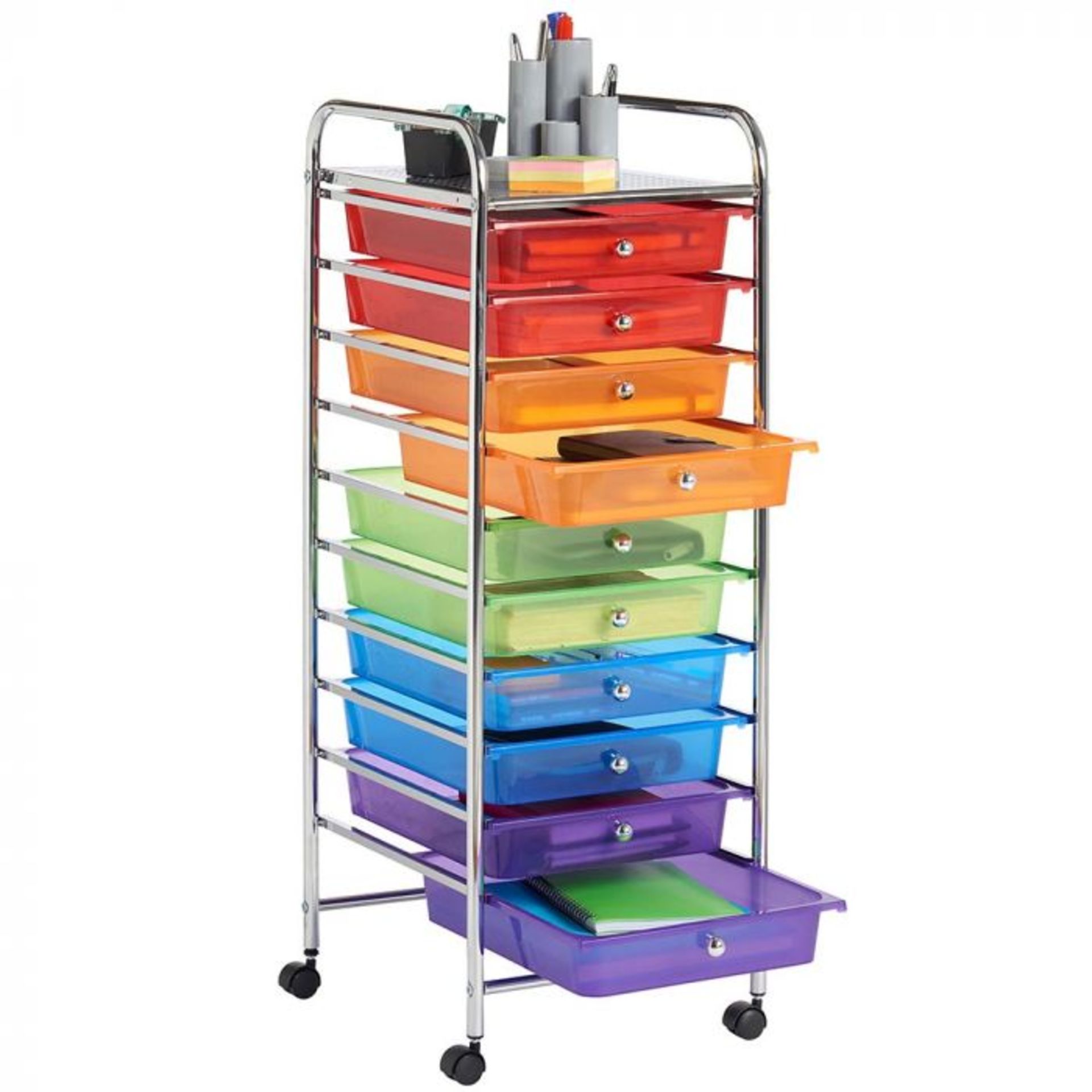 (V84) 10 Drawer Trolley - Multi Colour Versatile 10 drawer storage trolley - great for homes, ... - Image 4 of 4