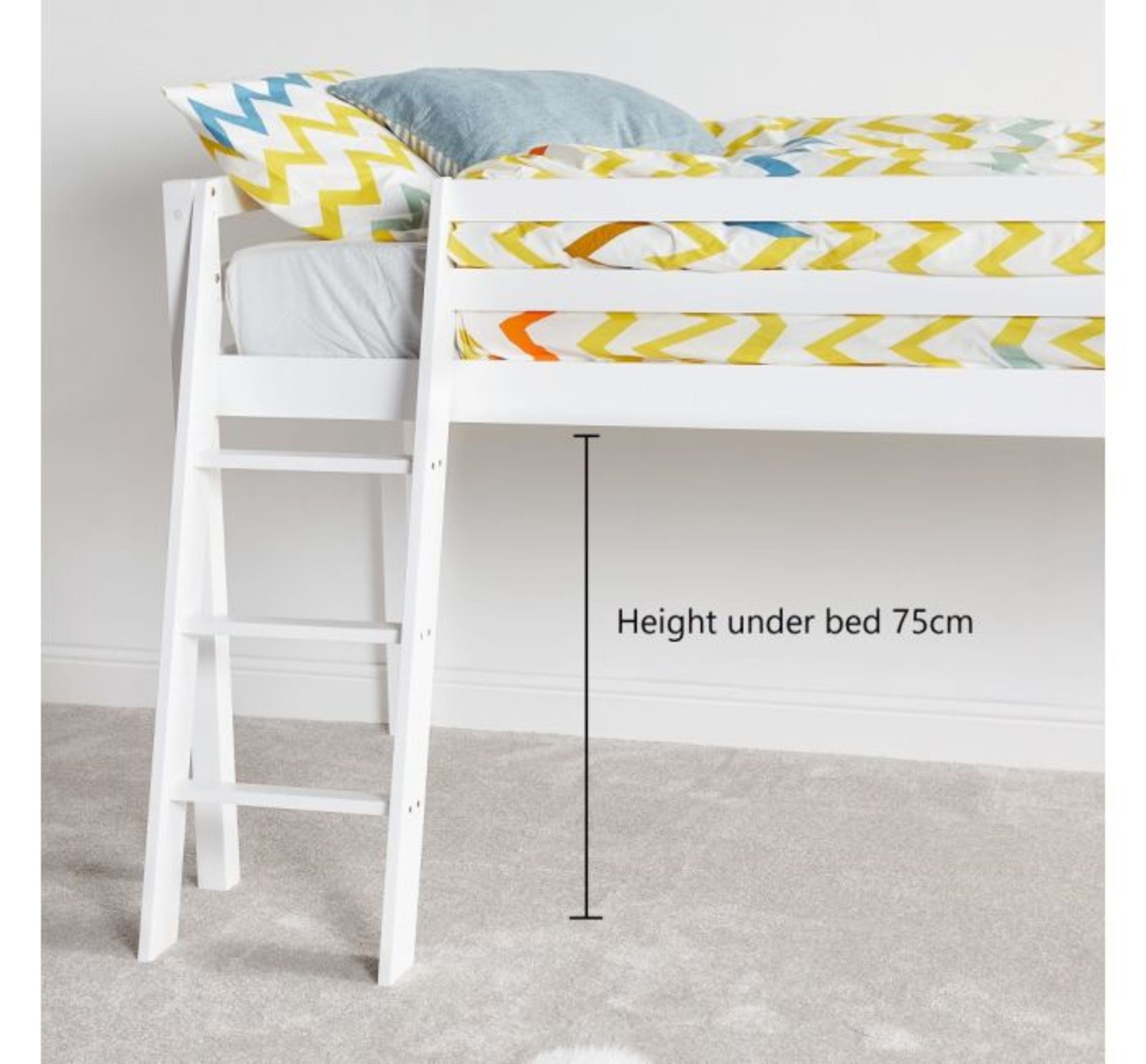 (KG11)Pine Mid Sleeper Bed. Innovative design enables you to utilise space underneath the bed ... - Image 2 of 4