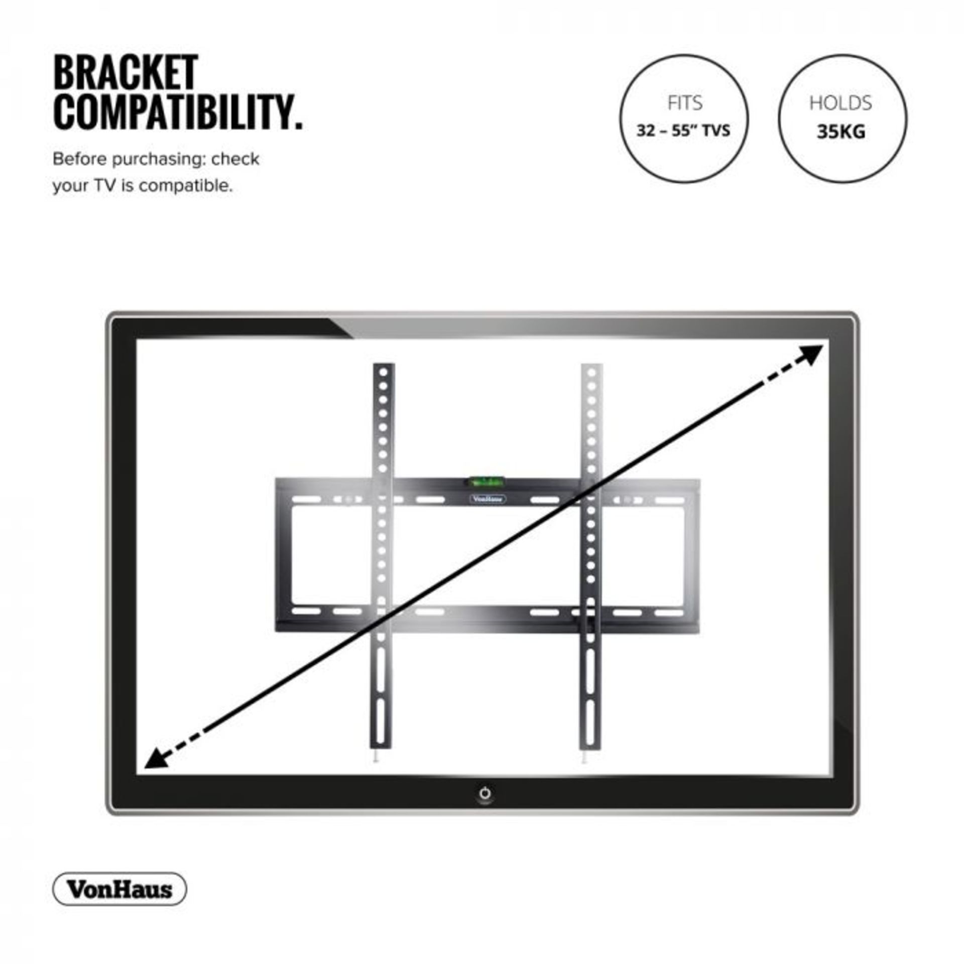 (S77) 32-55 inch Flat-to-wall TV bracket Please confirm your TV’s VESA Mounting Dimensions a... - Image 3 of 5