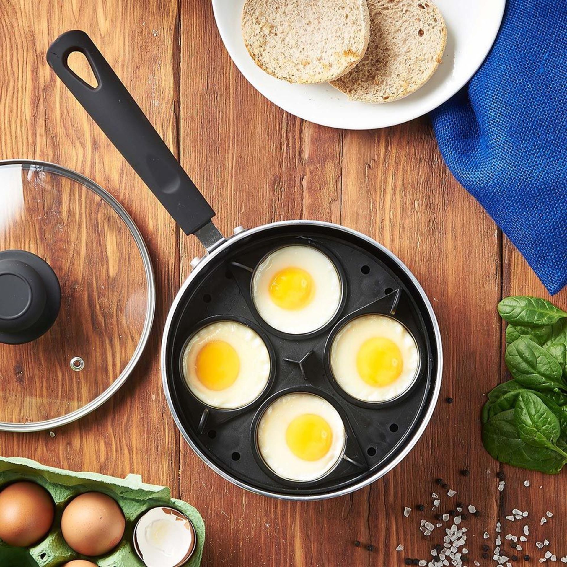 (KG34) Egg Poacher. Includes 4 removable egg cups and internal pan frame to hold them securely ... - Image 4 of 5