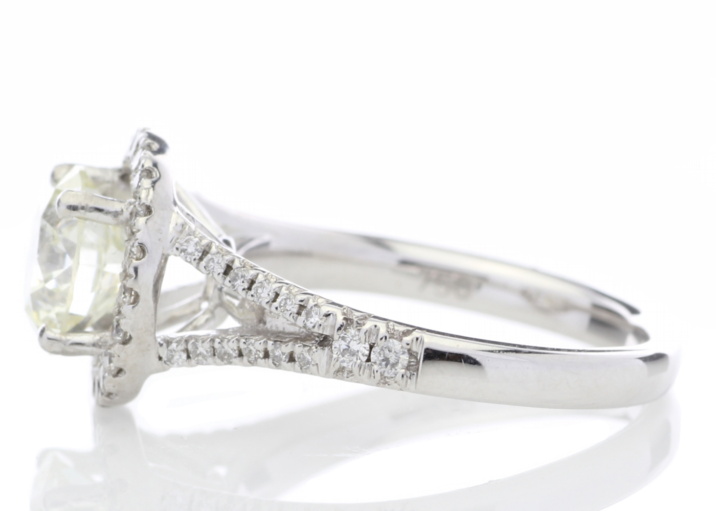 18ct White Gold Single Stone With Halo Setting Ring (1.64) 1.98 Carats - Image 3 of 5