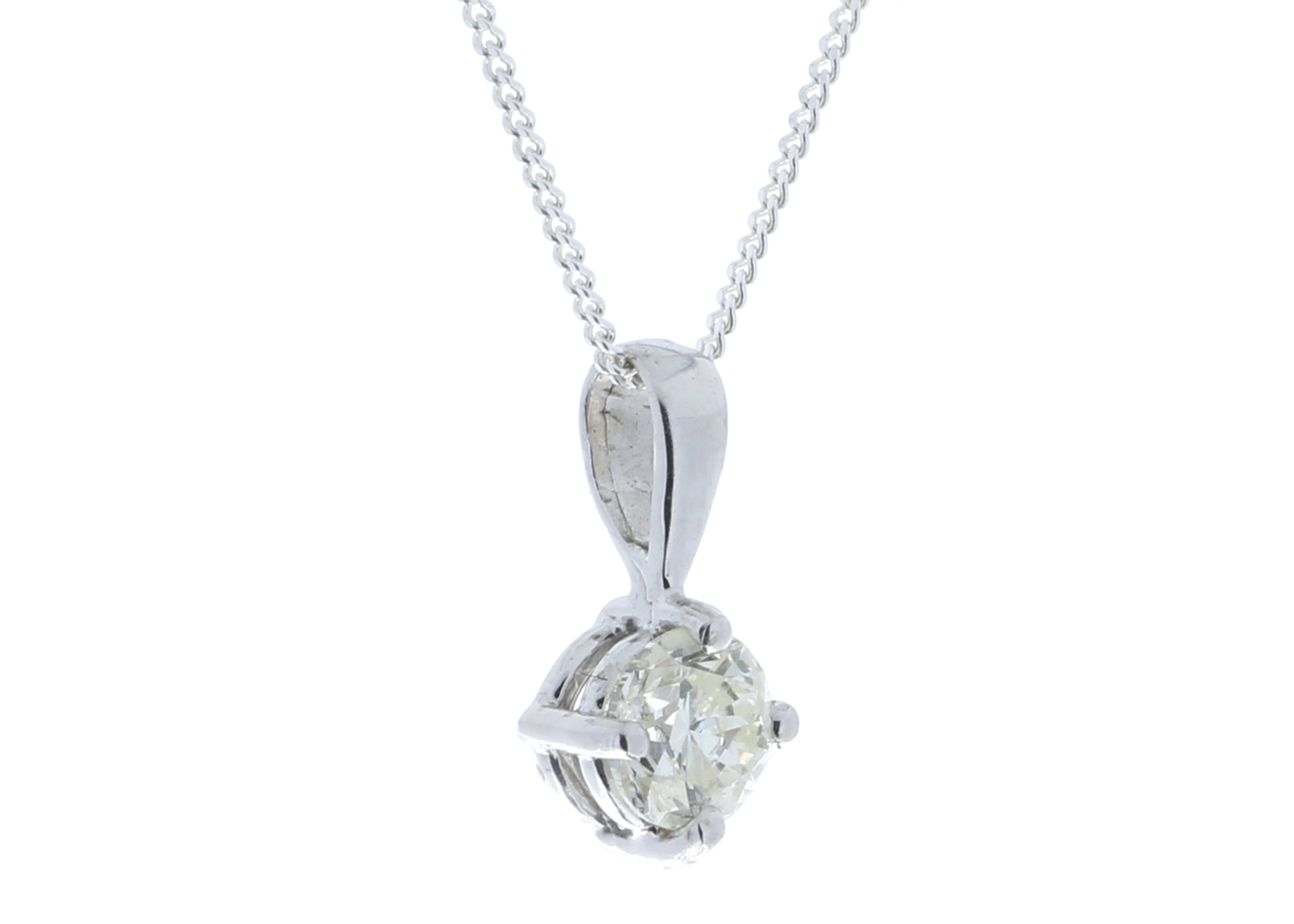 18ct White Gold Single Stone Four Claw Set Diamond Pendant 0.50 Carats - Image 2 of 5