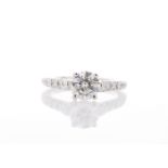 18ct White Gold Single Stone Prong Set With Stone Set Shoulders Diamond Ring (1.07) 1.47 Carats