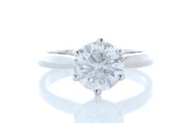 18ct White Gold Single Stone Prong Set Diamond Ring 2.01 Carats