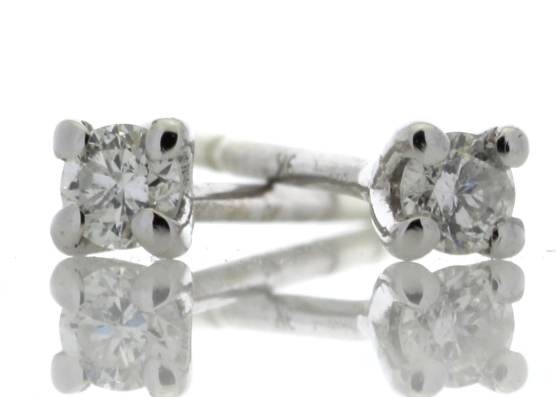 18ct White Gold Single Stone Wire Set Diamond Earring 0.50 Carats