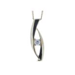 9ct Single Stone Claw Set Diamond Pendant 0.18 Carats