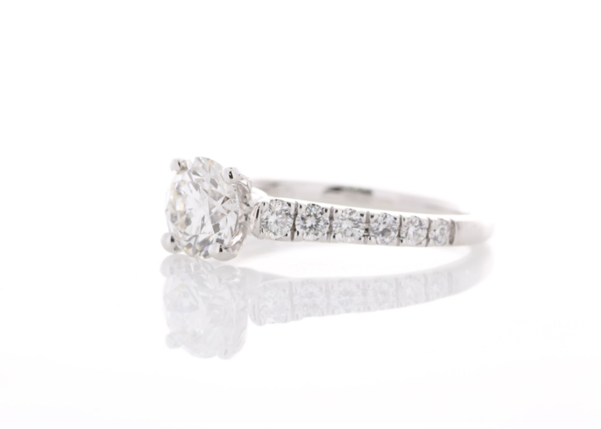 18ct White Gold Single Stone Prong Set With Stone Set Shoulders Diamond Ring (1.07) 1.47 Carats - Image 2 of 5