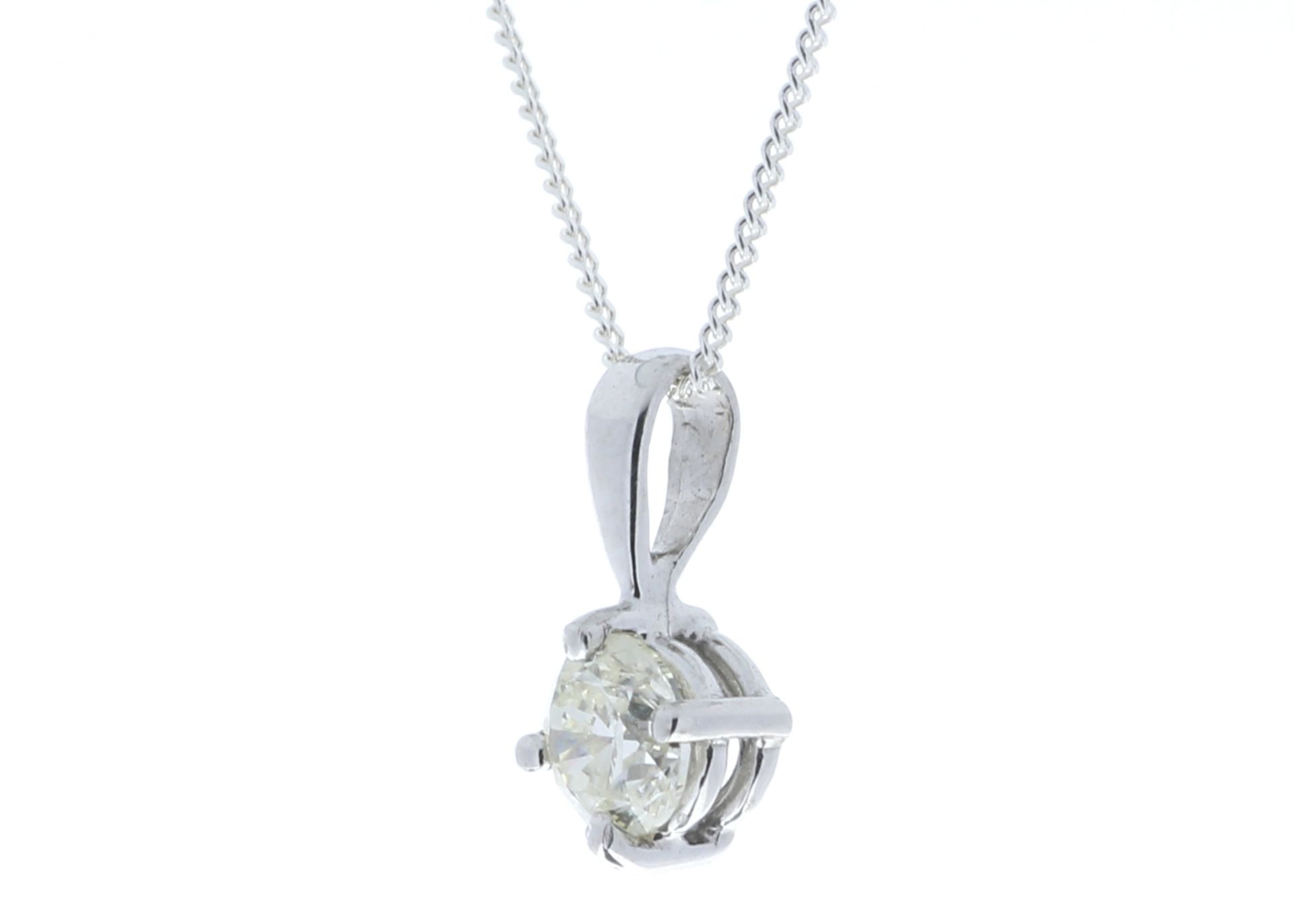 18ct White Gold Single Stone Four Claw Set Diamond Pendant 0.50 Carats - Image 4 of 5