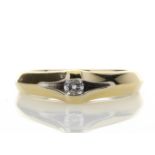 18ct Single Stone Fancy Rub Over Set Diamond Ring F SI 0.10 Carats