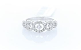 18ct White Gold Half Eternity Diamond Ring 0.57 Carats