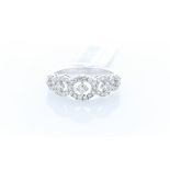 18ct White Gold Half Eternity Diamond Ring 0.57 Carats