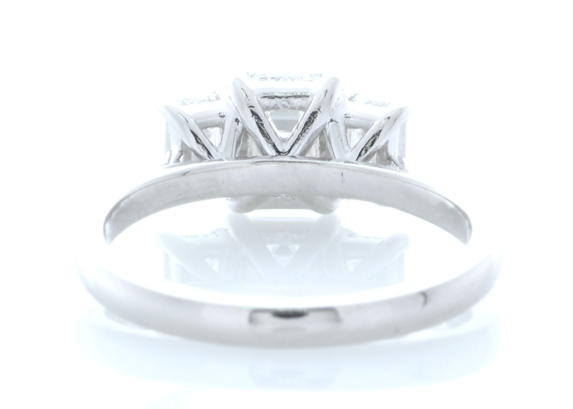 Platinum Three Stone Claw Set Diamond Ring (1.11) 1.91 Carats - Image 3 of 4