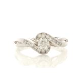 18ct White Gold Single Stone Prong Set With Stone Set Shoulders Diamond Ring 0.61 Carats