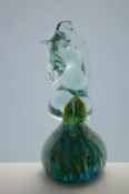 Signed Mdina Glass Large Seahorse Paperweight