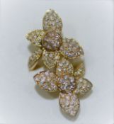 18Ct Yellow Gold Double Floral Diamond Ring