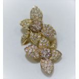 18Ct Yellow Gold Double Floral Diamond Ring