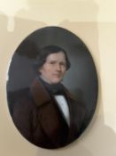 Porcelain Portrait Miniature Of A Noble Gentleman