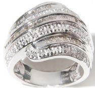 14Ct White Gold Diamond 7 Row Ring