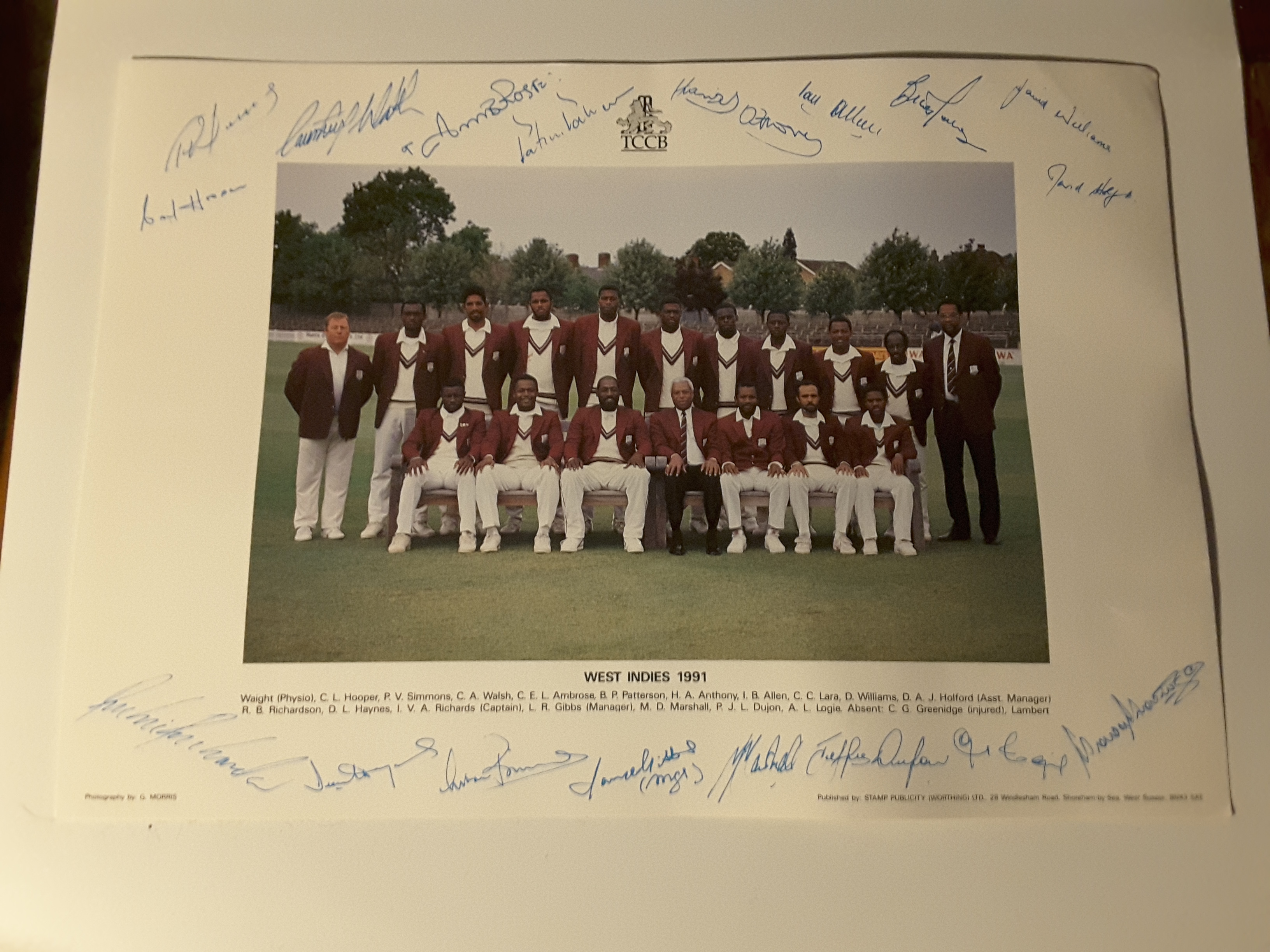 1991 West Indies Cricket Team Photo - Image 2 of 2