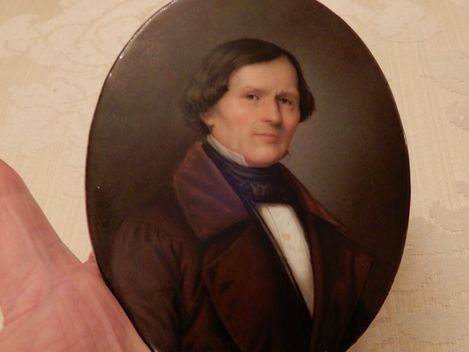 Porcelain Portrait Miniature Of A Noble Gentleman - Image 3 of 6