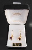 14Ct Gold Garnet Earrings