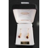 14Ct Gold Garnet Earrings