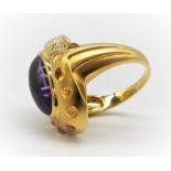 18Ct Yellow Gold Amethyst, Citrine & Diamond Ring