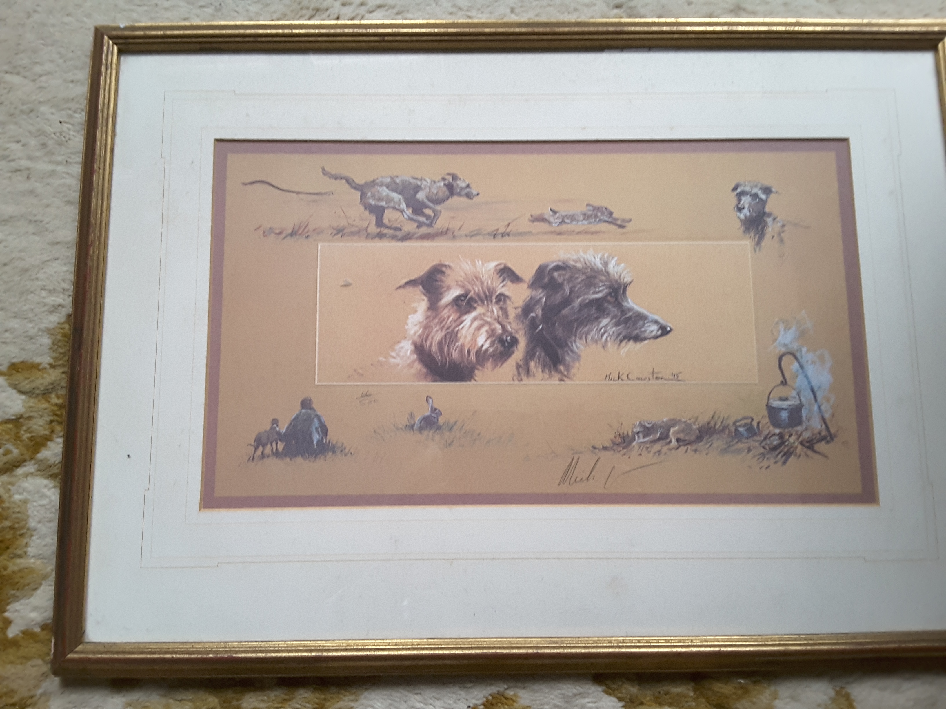 Mick Cawston Limited Edition Signed Print Of Lurchers - Two Of A Full Set Of 4 Prints - Image 3 of 4