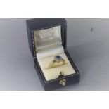 18Ct Gold Diamond And Sapphire Cluster Ring