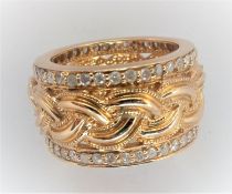 14Ct Yellow Gold Male Rope Pattern Ring