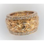14Ct Yellow Gold Male Rope Pattern Ring
