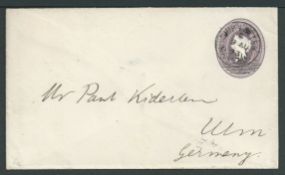 Bahamas 1893 (AUG. 9) 2.1/2d on 4d Postal stationery envelope to Germany