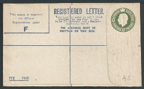 G.B. - Ireland 1923 Unused 5d olive-green postal stationery envelope size F