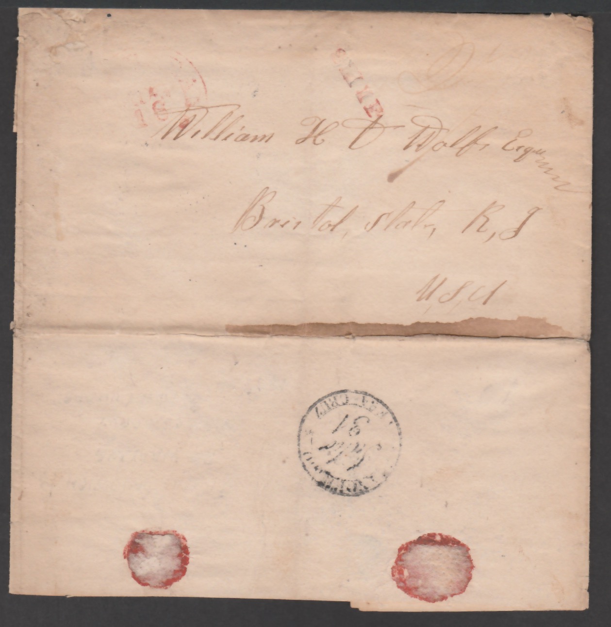 Hawaii / Mexico 1838 Entire Whaling Letter (small faults) headed ...