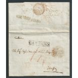 Austria 1830 Entire letter from Dobrota (the port for Cattaro) to Trieste, with a very fine strike