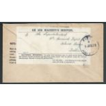 G.B. - Ireland 1921 Stampless O.H.M.S. Cover to No.1 Remount Depot, Island Bridge, Dublin