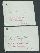 GB - Officials 1945 Specimen signatures of six members of the Government in 1945
