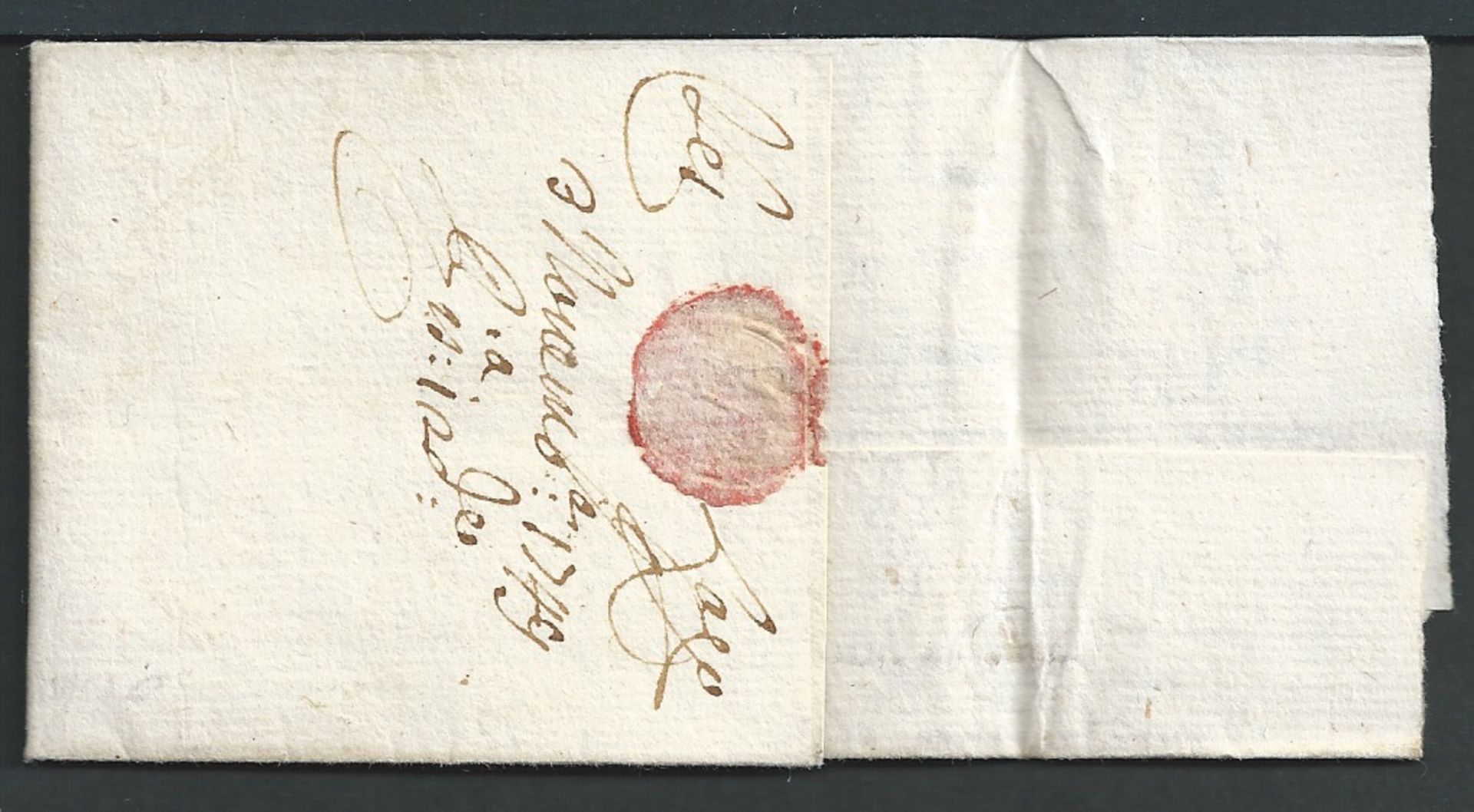 Austria 1749 Entire letter from Cles (S. Tyrol) addressed to Venice, bearing handstruck "6" Tax mark - Image 2 of 4