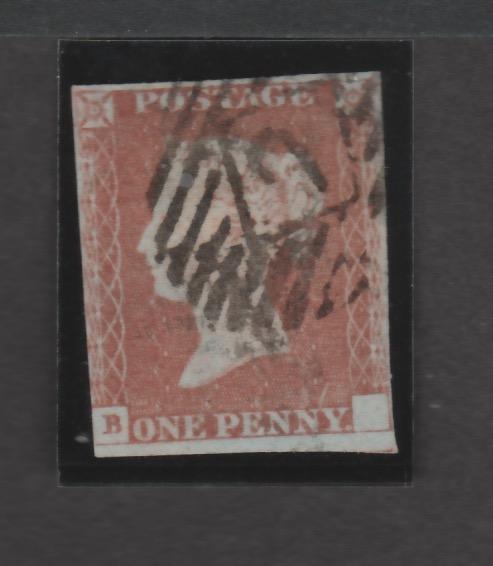 Great Britain - Line Engraved 1841 .Imperf 1d red (3 margins, just touched at left)