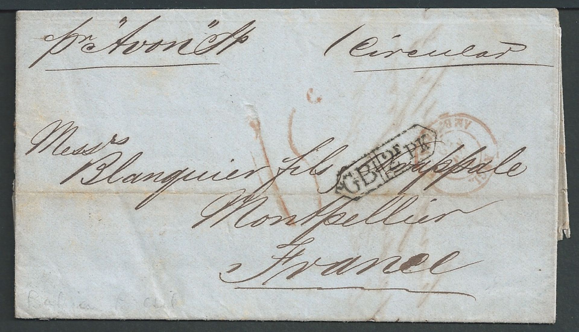 Brazil / Anglo-French Accountancy Marks 1859 Printed Prices Current from Bahia to France