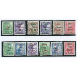 Great Britain Lundy Island 1943 Wright Bros. surcharges set of 12 fine mint