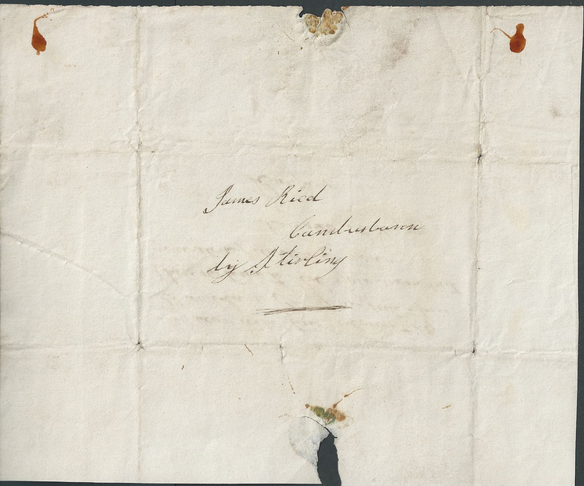 G.B. - Valentines 1837 Entire letter posted from Stirling to Miss Janet Reid in Cambusbarron - Image 3 of 5