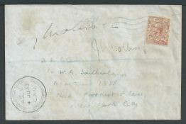 G.B. - Air Mails 1933 (June 1) Cover to New York carried by Amy Johnson. KGV 1 1/2d cancelled in...