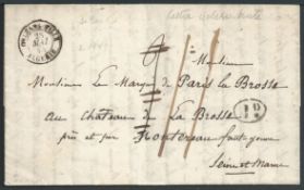 Algeria 1845 Interesting entire letter from Orleansville to Fonterau. The letter has printed headin