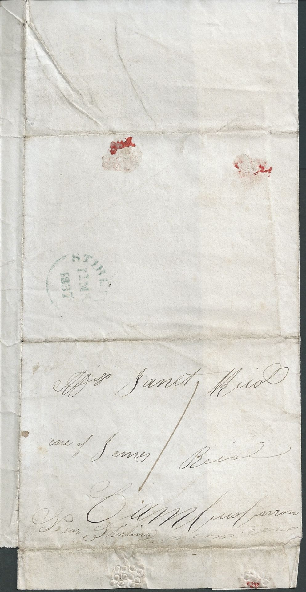 G.B. - Valentines 1837 Entire letter posted from Stirling to Miss Janet Reid in Cambusbarron - Image 5 of 5