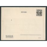 Universal Postal Union / Sweden 1906 Sweden Essay for a Reply Envelope printed in black